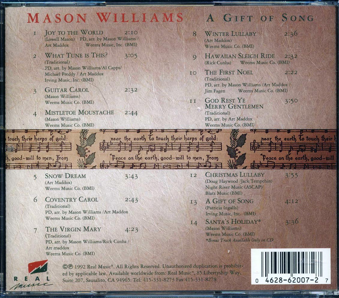 Mason Williams - A Gift Of Song Music CD