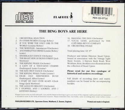 George Robey, Violet Loraine, Alfred Lester, Etc. - The Bing Boys Are Here Music CD