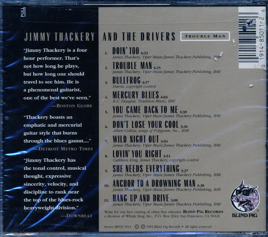 Jimmy Thackery & The Drivers - Trouble Man (marked/ltd stock) Music CD