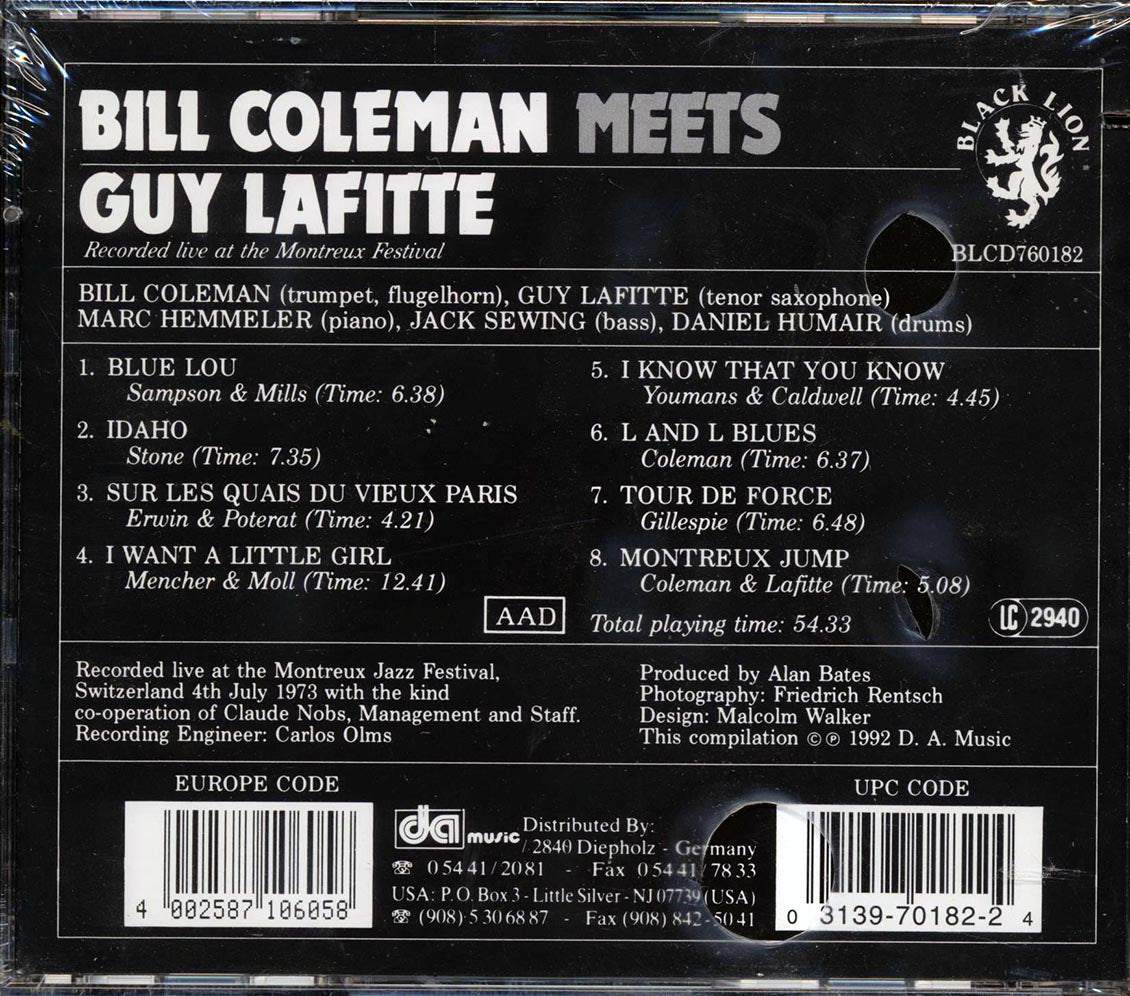 Bill Coleman, Guy Lafitte - Bille Coleman Meets Guy Lafitte (marked/ltd stock) Music CD