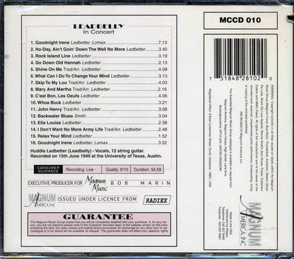 Leadbelly - In Concert (marked/ltd stock) Music CD
