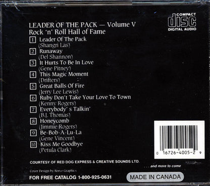 The Shangri-Las, Del Shannon, Gene Pitney, Jerry Lee Lewis, Etc. - Rock N Roll Hall Of Fame Volume 5 Music CD