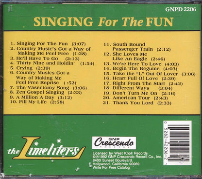The Limeliters - Singing For The Fun Music CD