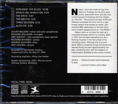 Oliver Nelson Sextet, Eric Dolphy, Richard Williams - Screamin' The Blues Music CD