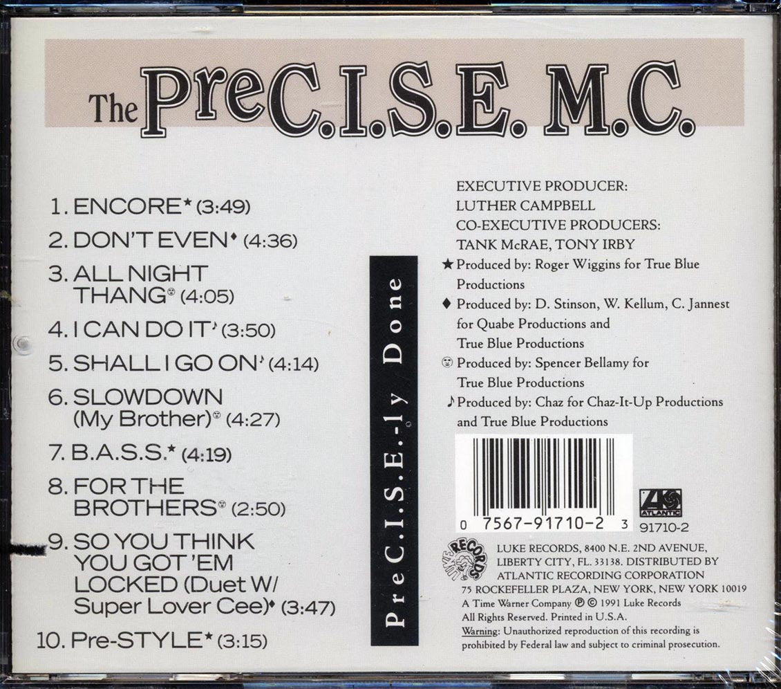The PreC.I.S.E. MC - PreC.I.S.E.-Ly Done (marked/ltd stock) Music CD