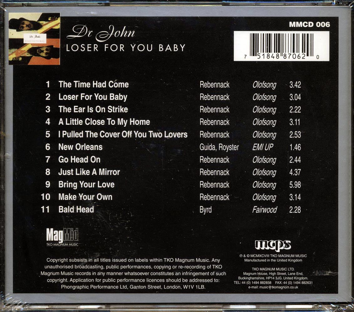 Dr. John - Loser For You Baby Music CD