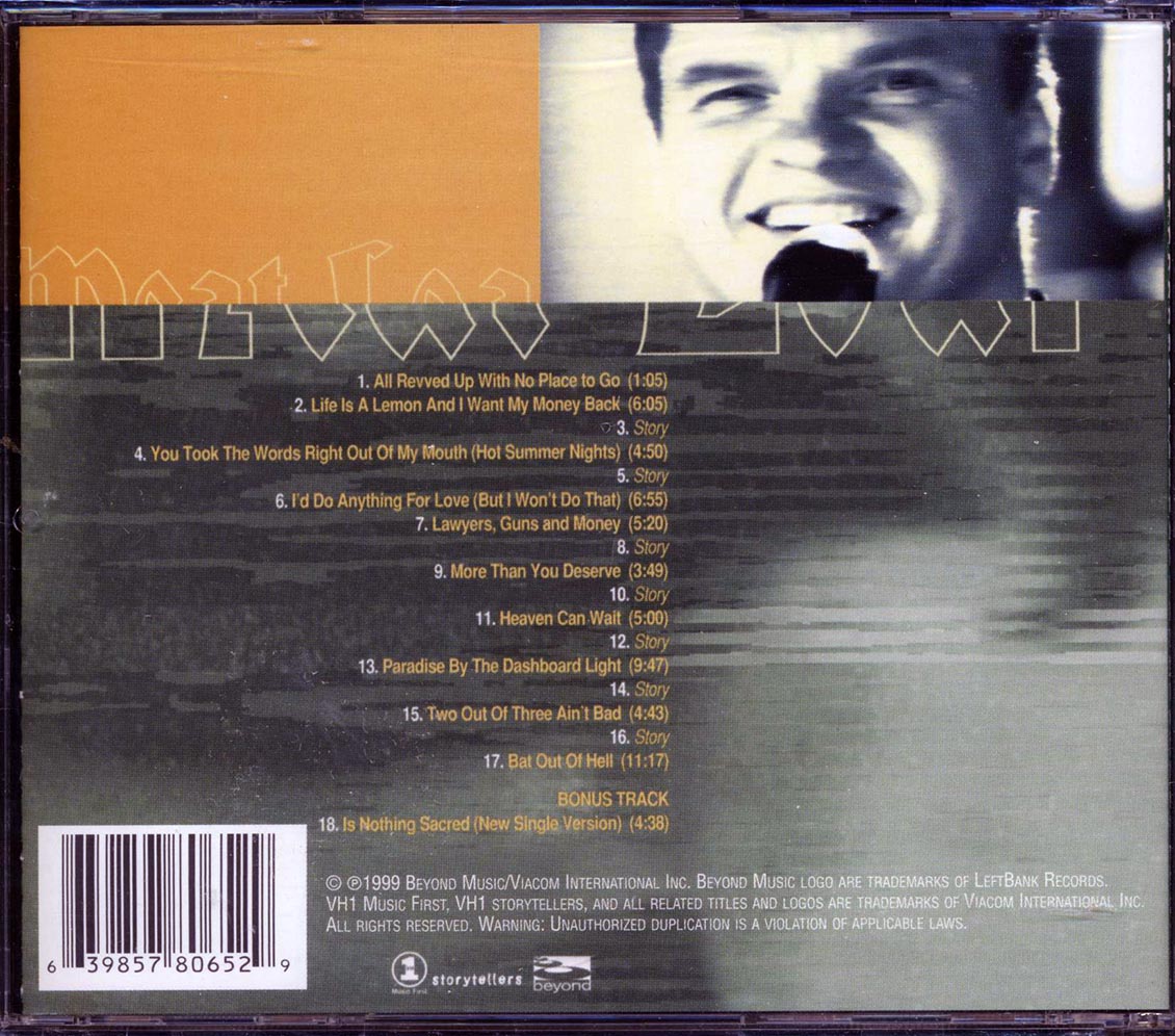 Meat Loaf - VH1 Storytellers Music CD