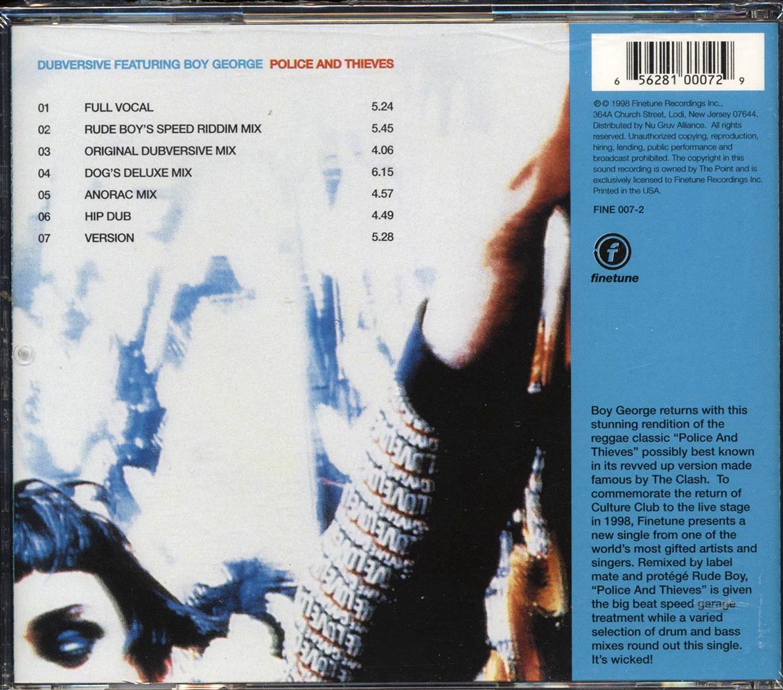 Dubversive, Boy George - Police And Thieves Music CD