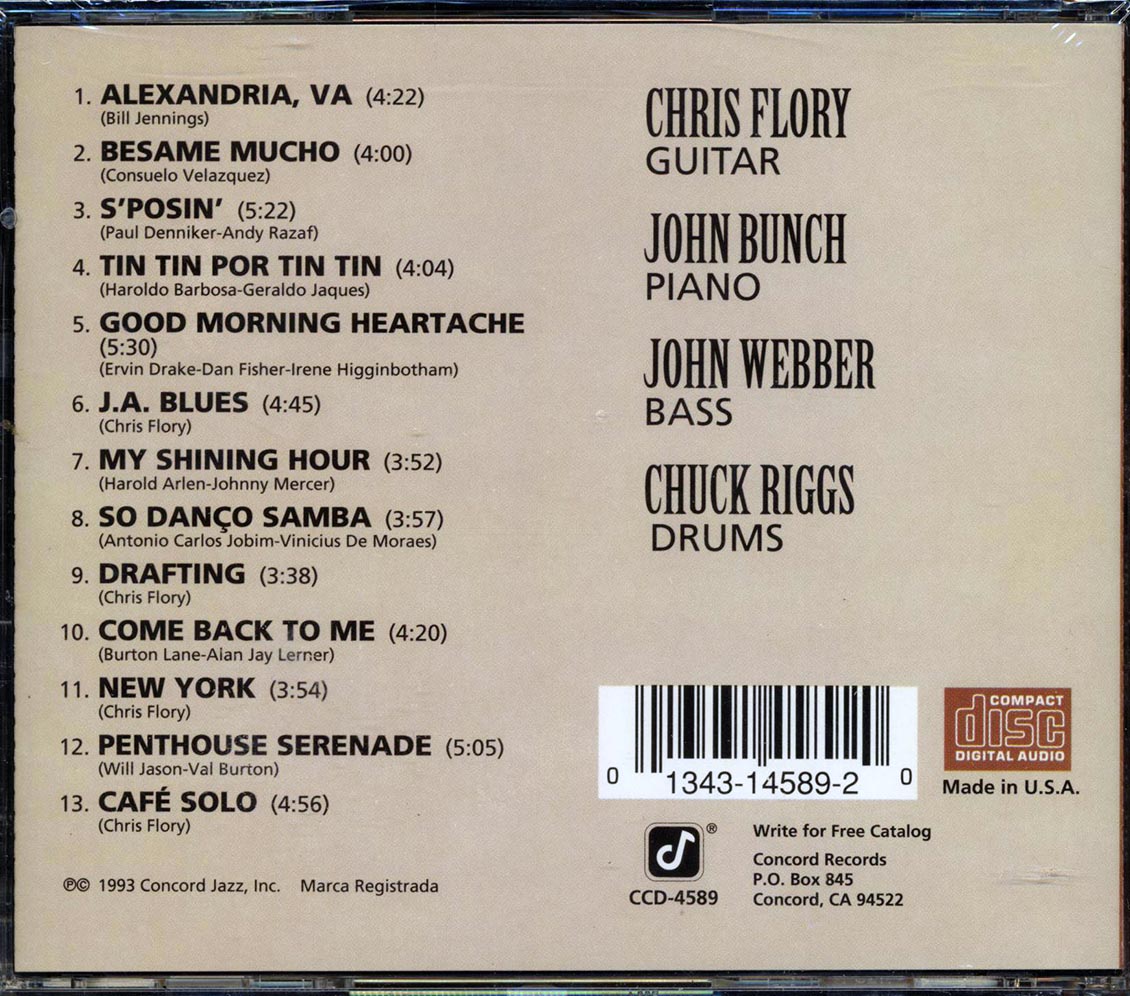 Chris Flory - City Life Music CD