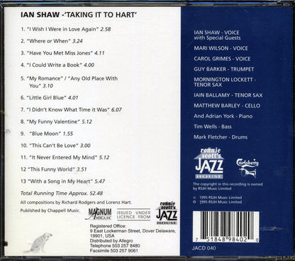 Ian Shaw - Taking It To Hart: The Songs Of Rodgers & Hart (marked/ltd stock) Music CD