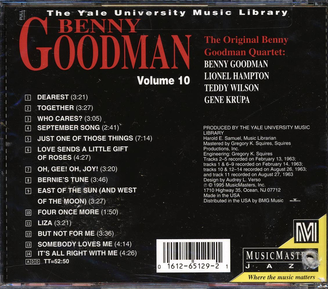 Benny Goodan, Lionel Hampton, Teddy Wilson - Original Genny Goodman Quartet Music CD