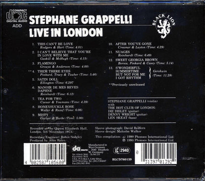 Stephane Grappelli - Live In London Music CD