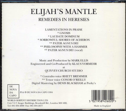 Elijah's Mantle - Remedies In Heresies Music CD