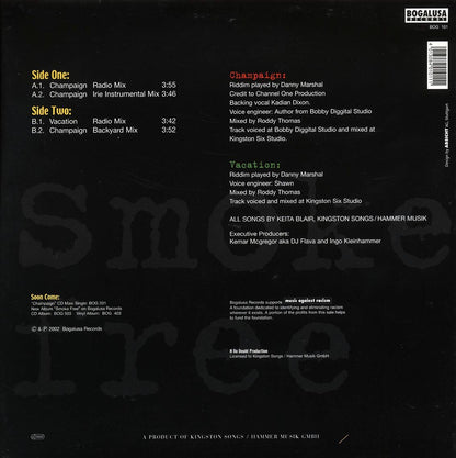 Anthony B - Champaign; Champaign Irie Instrumental Mix  /  Anthony B - Vacation; Champaign Backyard Mix (INCLUDES POSTER) (orig. press) 12" Vinyl Record
