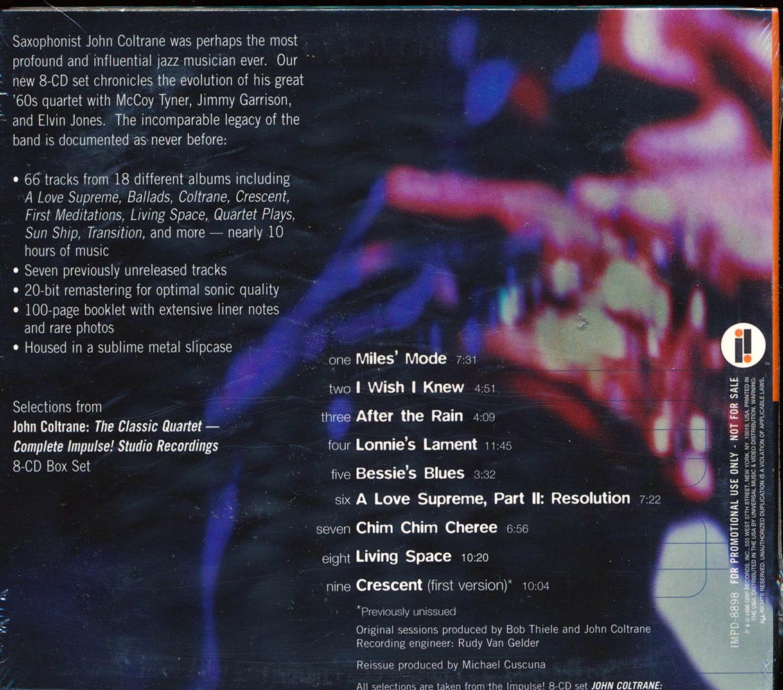 John Coltrane Selections From The Classic Quartet Complete Impulse! Studio Recordings Music CD