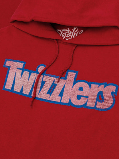 Faded Twizzlers Candy Logo Hooded Sweatshirt Hoodie Officially Licensed - Red