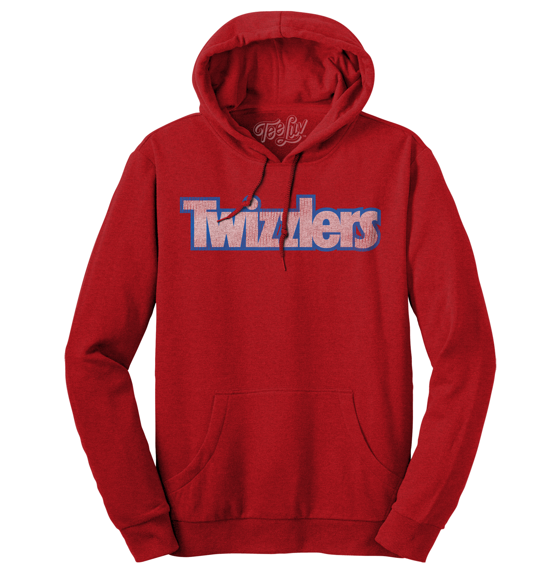 Faded Twizzlers Candy Logo Hooded Sweatshirt Hoodie Officially Licensed - Red