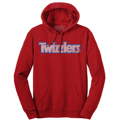 Faded Twizzlers Candy Logo Hooded Sweatshirt Hoodie Officially Licensed - Red