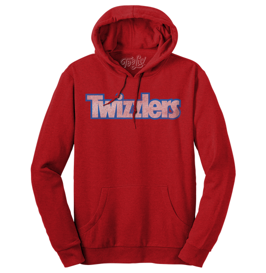 Faded Twizzlers Candy Logo Hooded Sweatshirt Hoodie Officially Licensed - Red