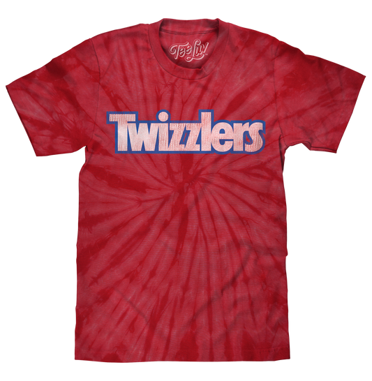 Retro Twizzlers Tie Dye Mens T Shirt Officially Licensed Red Spider Tie Dye