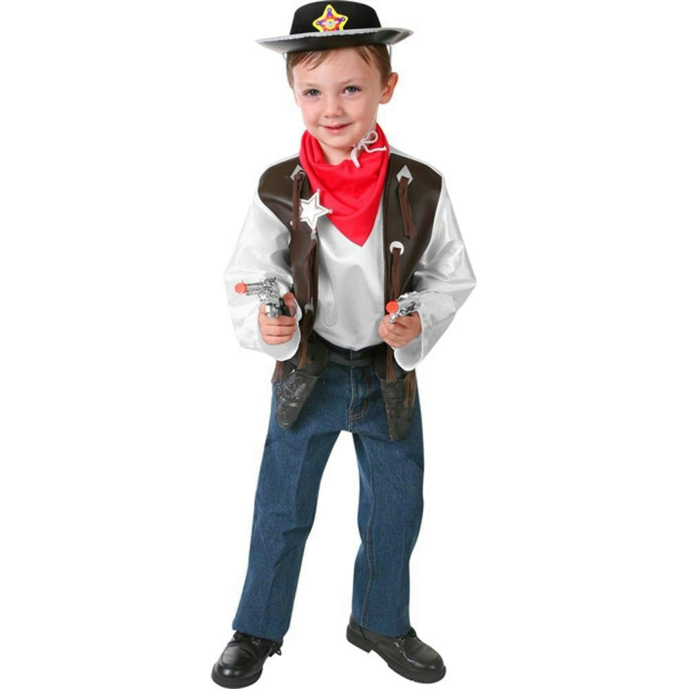 Rubie's Boy's Children's Western Cowboy Costume Dress Up Playset Size Small 4-6
