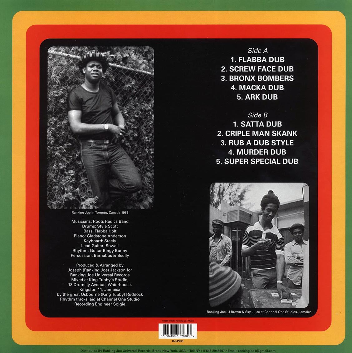 Errol Flabba Holt - Roots Radics Dub Vinyl Record