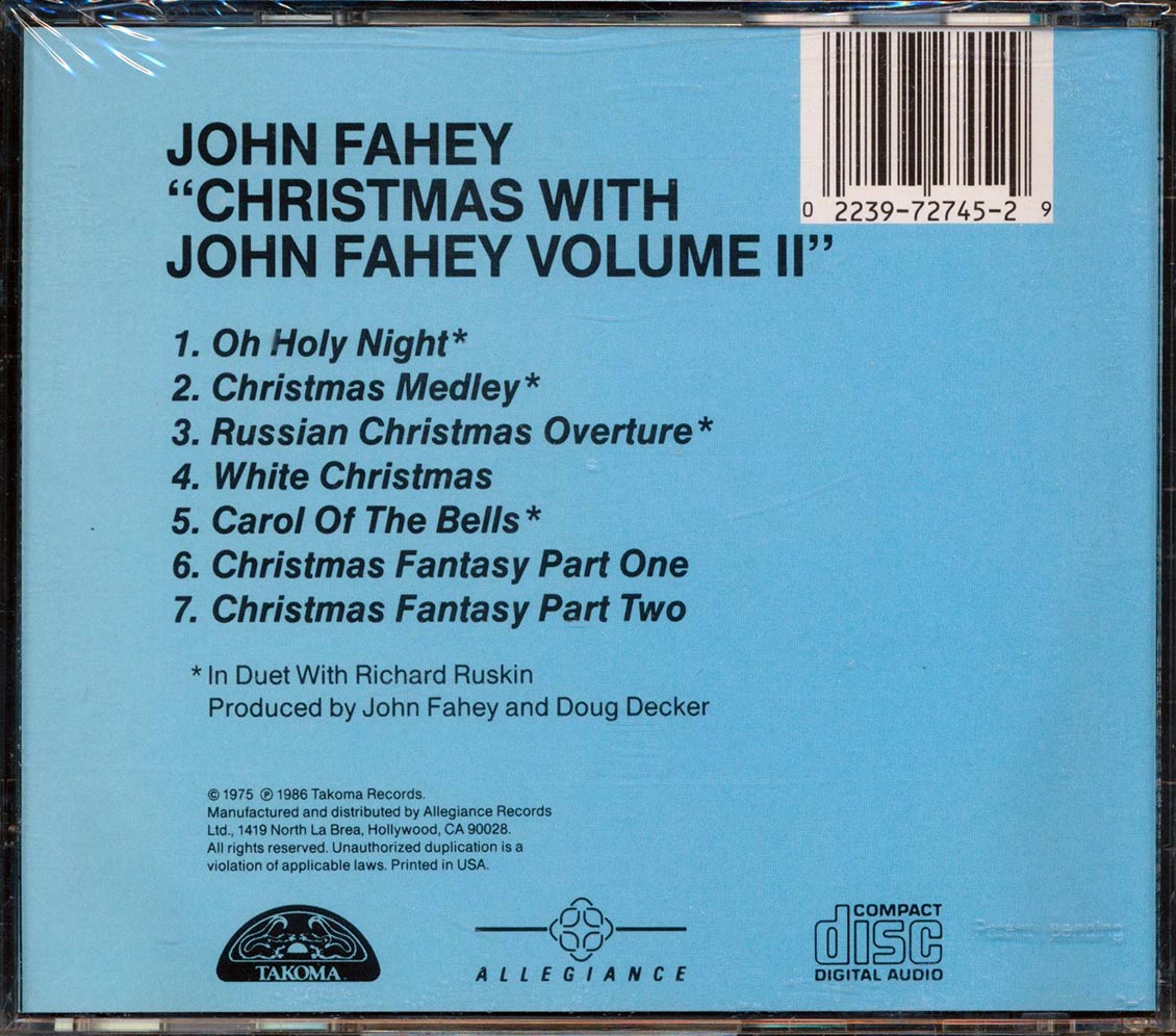 John Fahey - Christmas With John Fahey Volume 3 Music CD