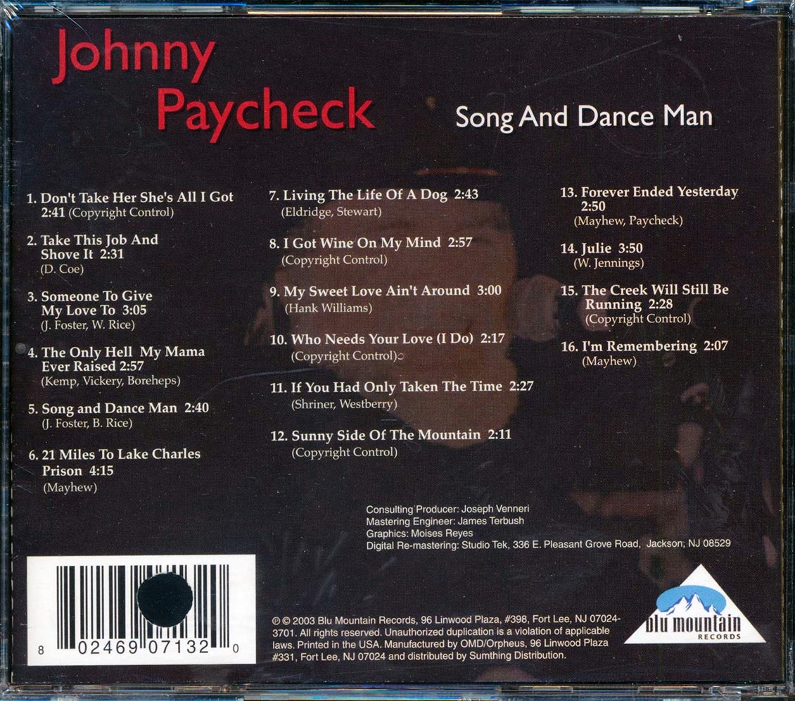 Johnny Paycheck - Songs And Dance Man (marked/ltd stock) Music CD