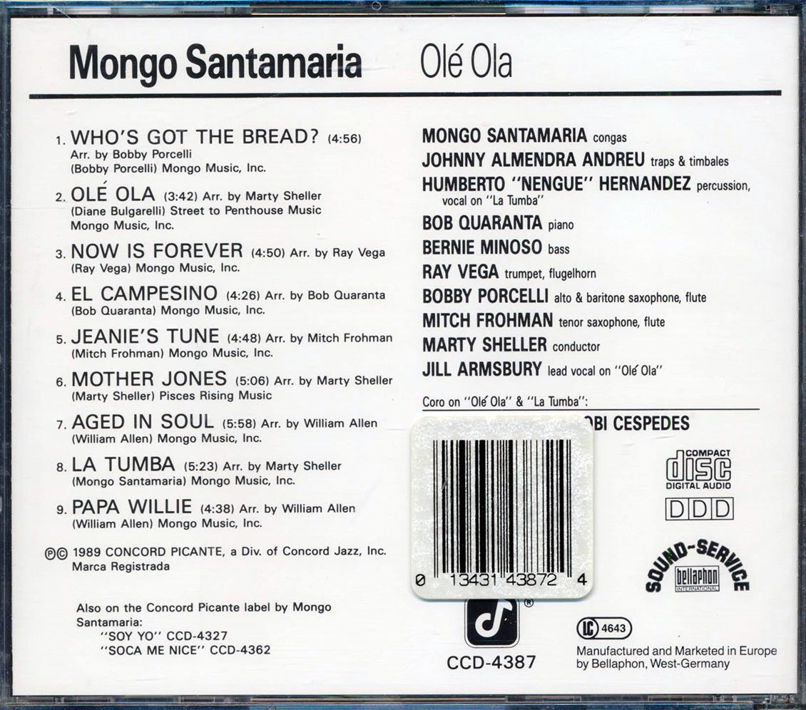 Mongo Santamaria - Ole Ola Music CD