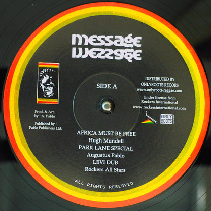 Hugh Mundell - Africa Must Be Free; Augustus Pablo - Park Lane Special; Rockers All Stars - Levi Dub  /  Augustus Pablo - Africa 1983; Rockers All Stars - Africa Dub 10" Vinyl Record