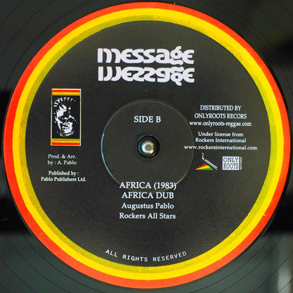 Hugh Mundell - Africa Must Be Free; Augustus Pablo - Park Lane Special; Rockers All Stars - Levi Dub  /  Augustus Pablo - Africa 1983; Rockers All Stars - Africa Dub 10" Vinyl Record