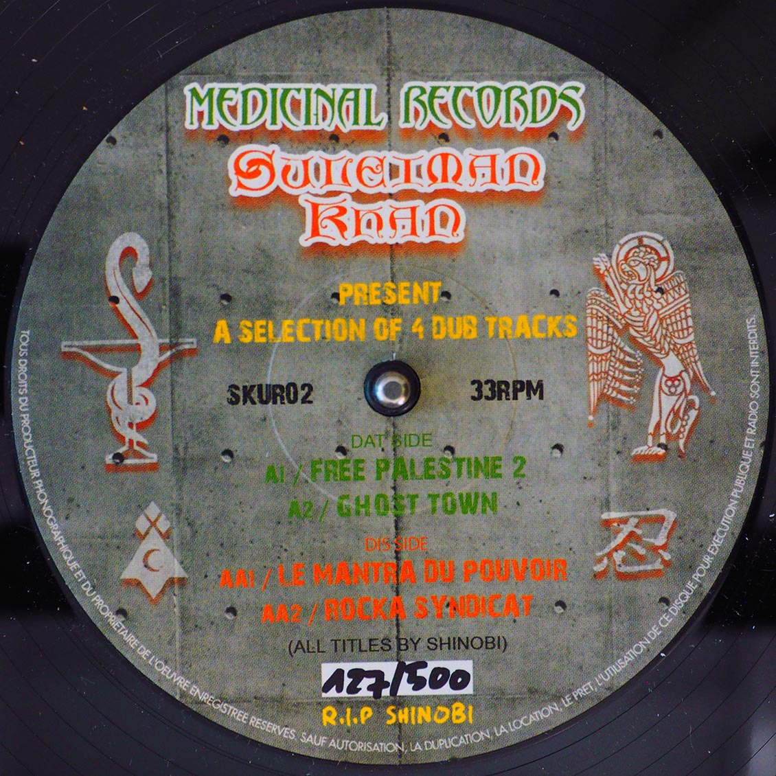 Suleiman Khan - Le Mantra Du Pouvoir; Suleiman Khan - Rocka Syndicat  /  Suleiman Khan - Free Palestine; Suleiman Khan - Ghost Town (ltd. 500 copies made) 12" Vinyl Record
