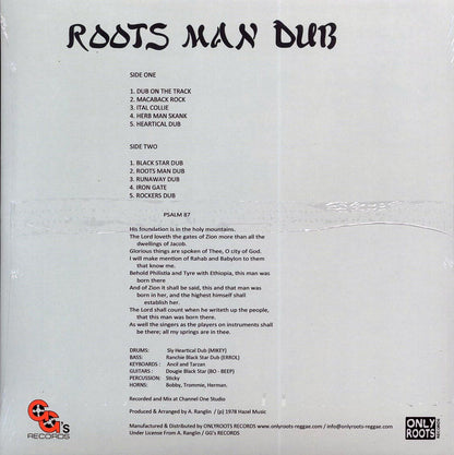 The Revolutionaries - Roots Man Dub Vinyl Record