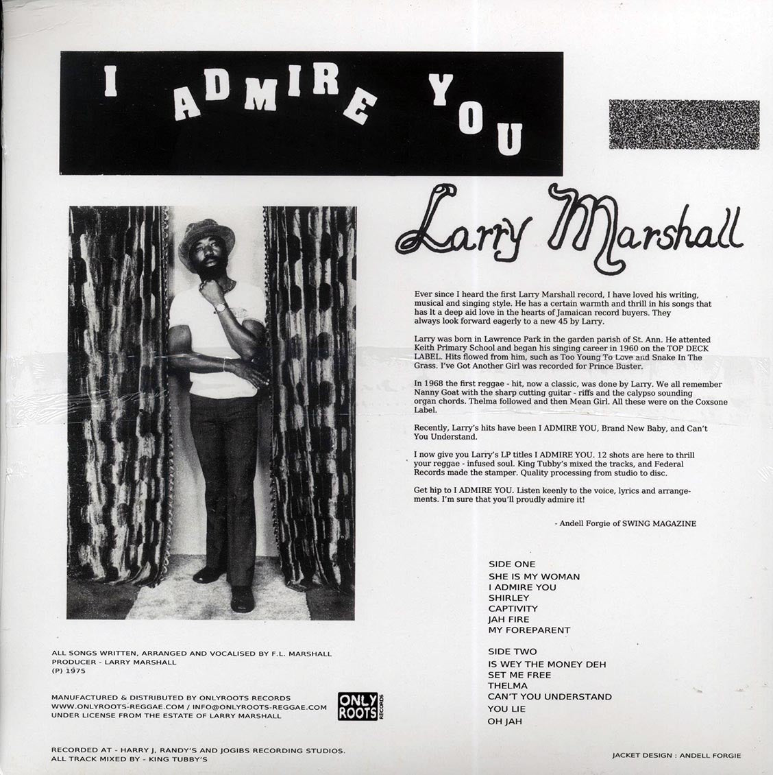Larry Marshall - I Admire You Vinyl Record