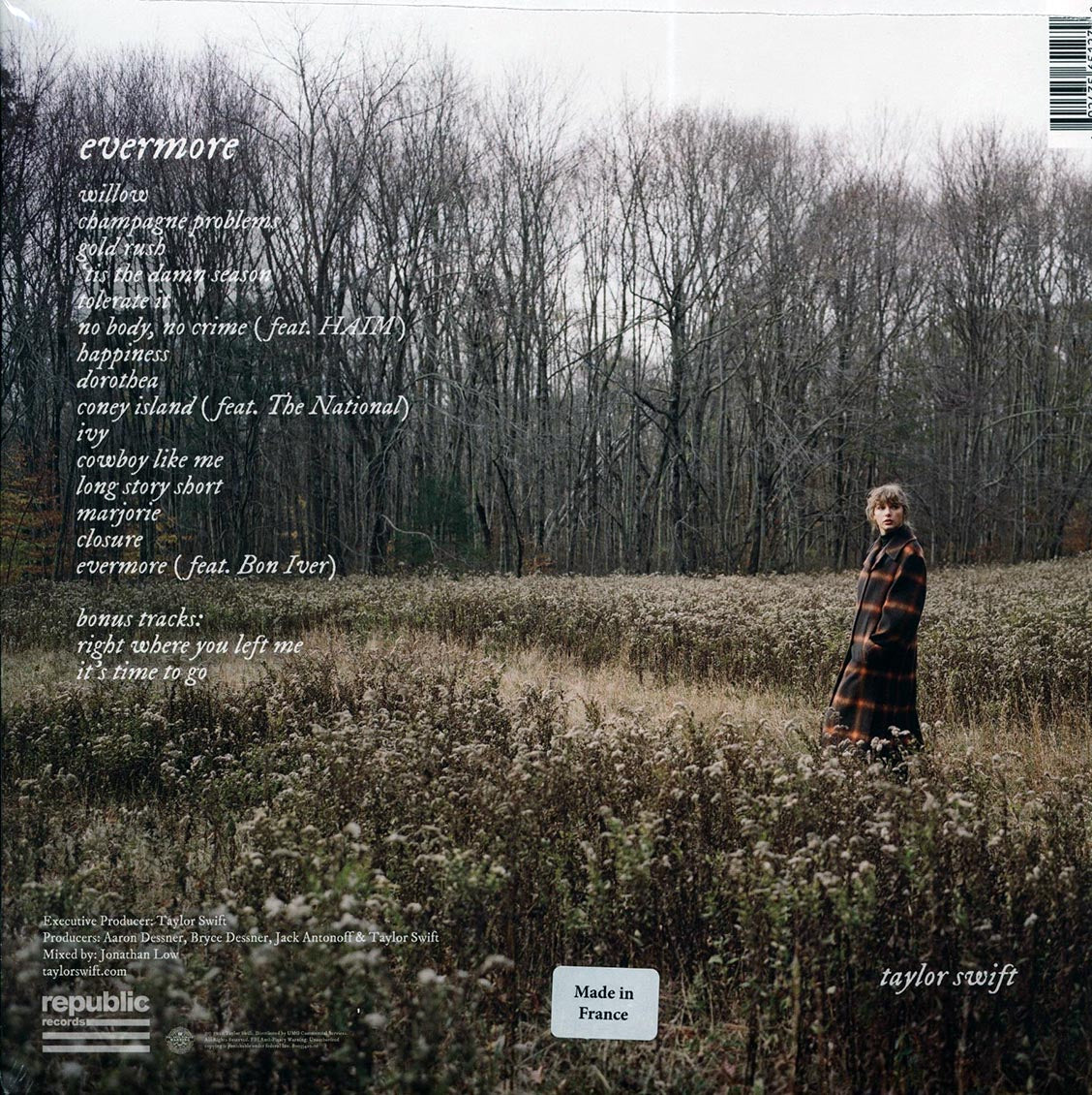 Taylor Swift - Evermore (+2 bonus tracks) (2xLP) (green vinyl) Vinyl Record