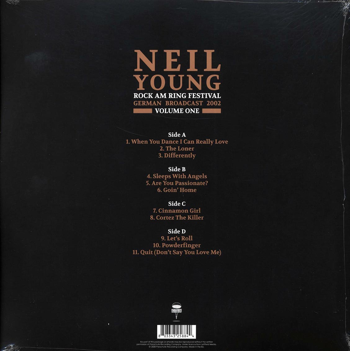 Neil Young - Rock Am Ring Festival Volume 1: German Broadcast 2002 (2xLP) Vinyl Record
