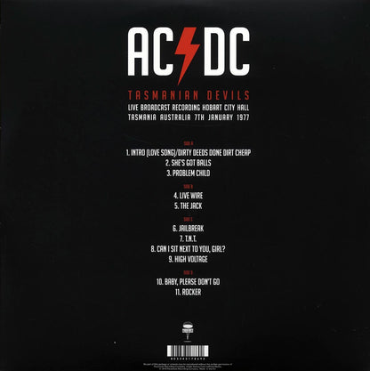 ACDC Tasmanian Devils: Live Broadcast Recording, Hobart City Hall, Tasmania, Australia, 7th January 1977 2xLP purple Vinyl Record