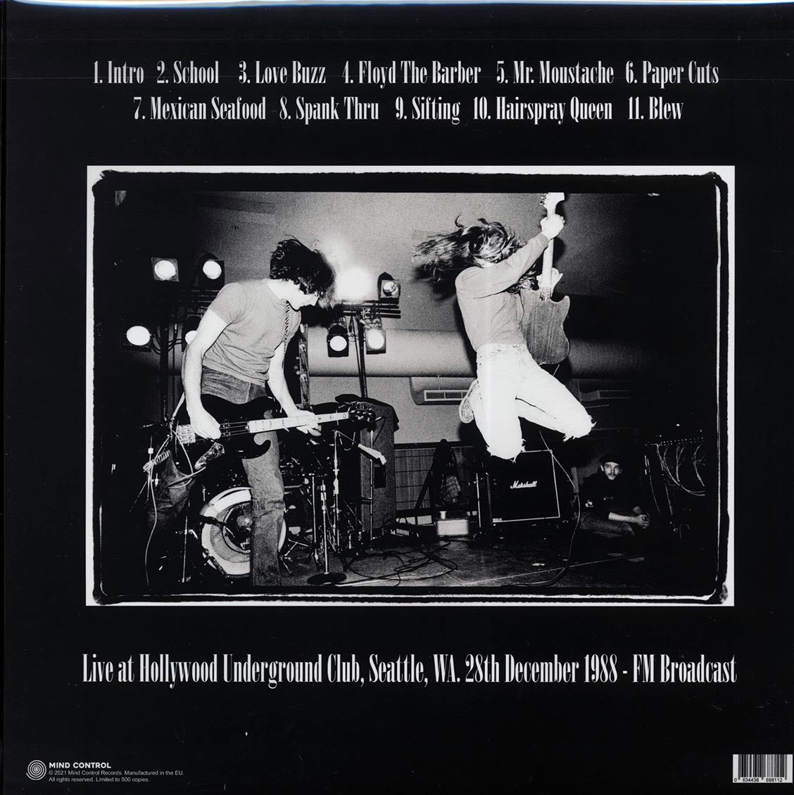 Nirvana Live At Hollywood Underground Club, Seattle, WA, 28th December 1988 FM Broadcast ltd. 500 copies made Vinyl Record