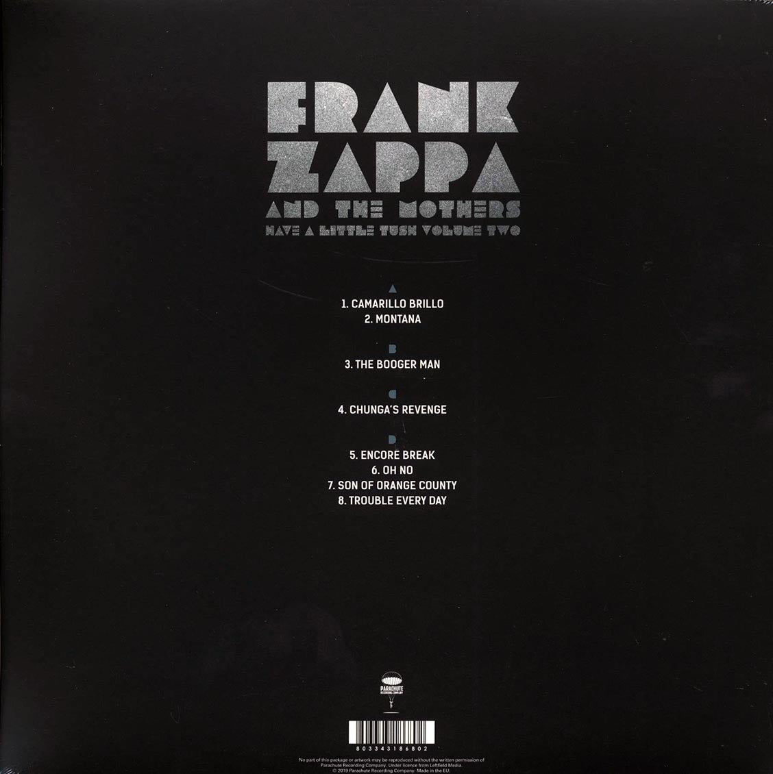 Frank Zappa & The Mothers - Have A Little Tush Volume 2: Michigan State University Broadcast 1974 (2xLP) Vinyl Record