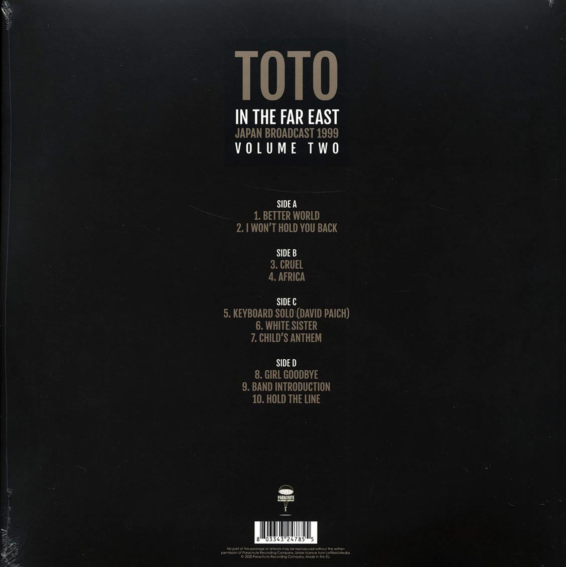 Toto - In The Far East Volume 2: Japan Broadcast 1999 (2xLP) Vinyl Record