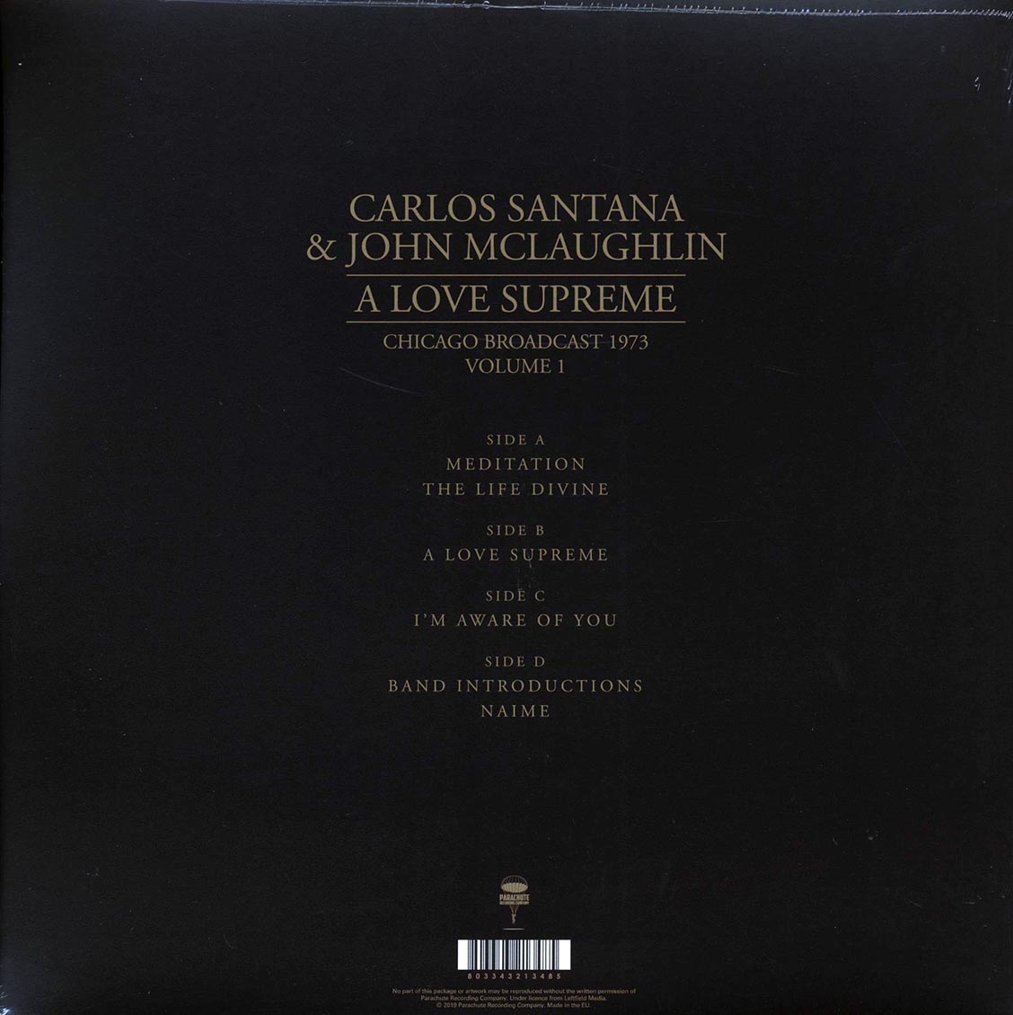 Carlos Santana, John McLaughlin - A Love Supreme Volume 1: Chicago Broadcast 1973 (2xLP) Vinyl Record