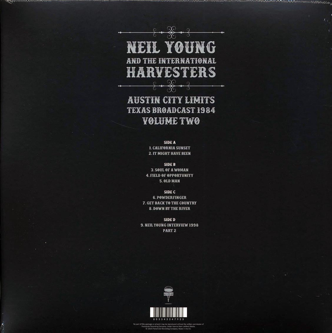 Neil Young & The International Harvesters - Austin City Limits Volume 2: Texas Broadcast 1984 (2xLP) Vinyl Record