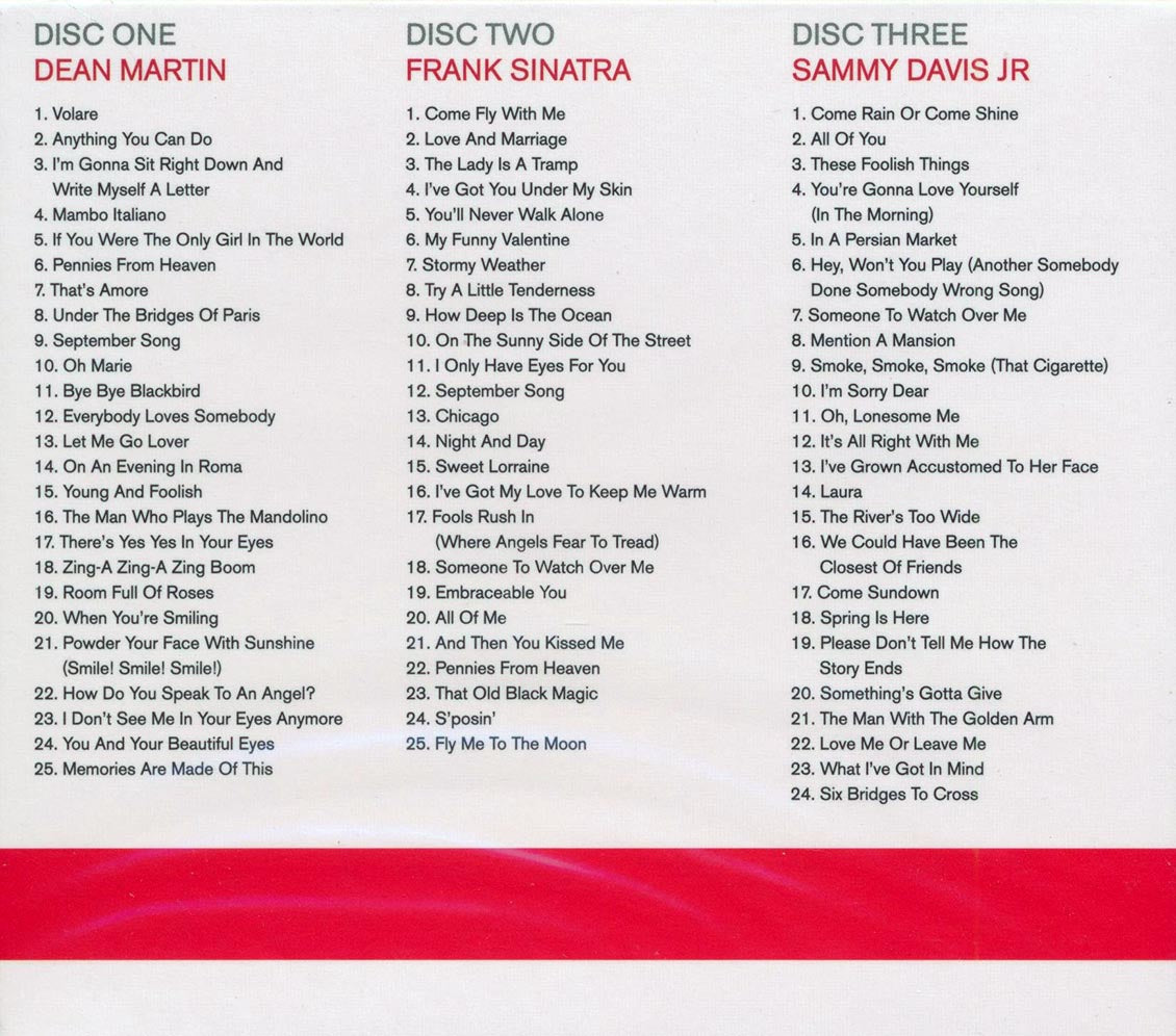 Frank Sinatra Sammy Davis Jr Dean Martin Rat Pack 74 tracks 3xCD Music CD