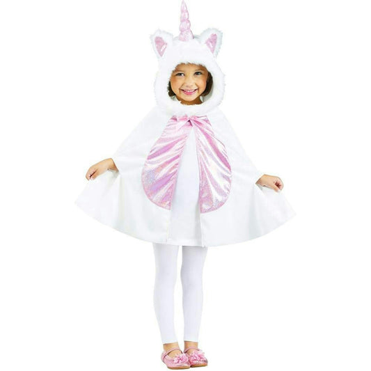 Fun World Girl's Pink and White Li'l Unicorn Cape Toddler Costume Fits up to 3T