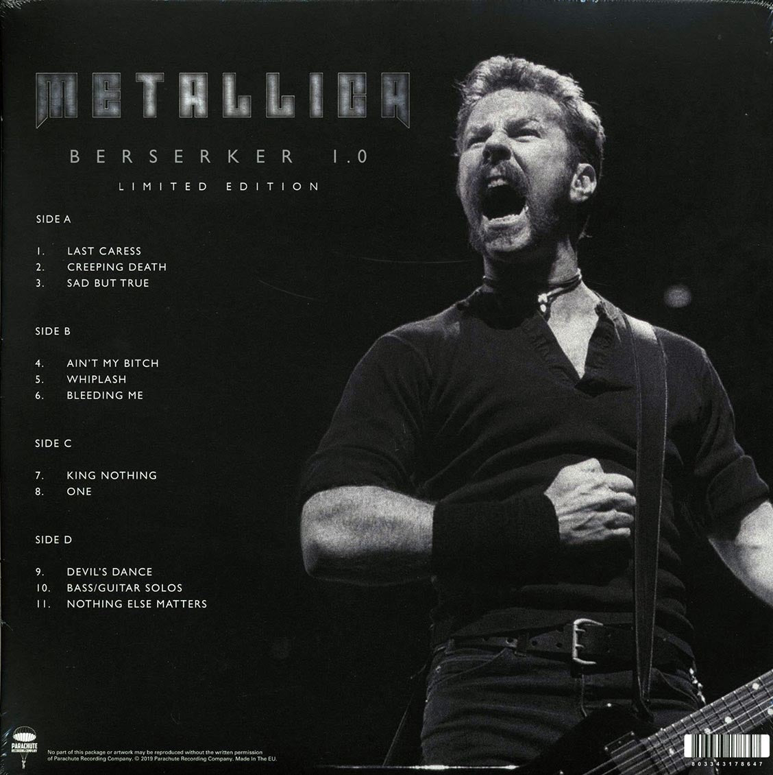 Metallica Berserker 1.0 Copenhagen, Denmark, 27th November 1996 ltd. ed. 2xLP splatter Vinyl Record