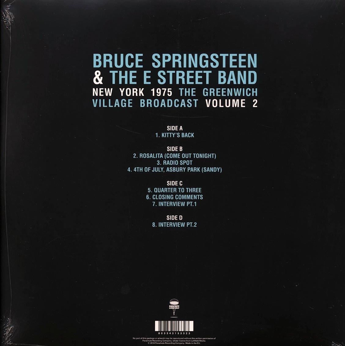 Bruce Springsteen & The E Street Band New York 1975 Volume 2: The Greenwich Village Broadcast 2xLP Vinyl Record