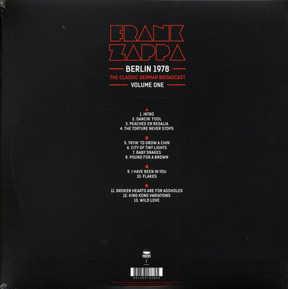 Frank Zappa - Berlin 1978 Volume 1: The Classic German Broadcast (2xLP) Vinyl Record