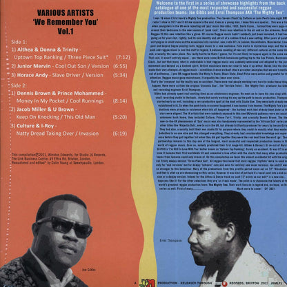 Althea & Donna, Horace Andy, Jacob Miller, Culture, Etc. - We Remember You Volume 1: The Mighty Two Joe Gibbs & Errol Thompson Vinyl Record