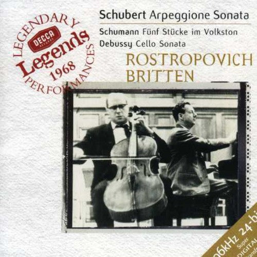 the album cover for Mstislav Rostropovich - Arpeggione Sonata / Funf Stucke Im Volkston