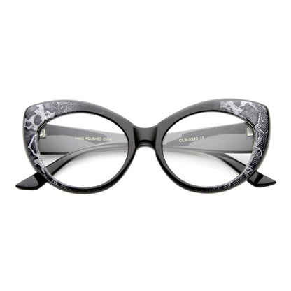 Retro 1950's Pointed Cat Eye Clear Lens Glasses 9646